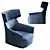 Santa Monica Leather Loveseat 3D model small image 2