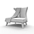 Elegant Ebony Neo Armchair 3D model small image 2