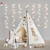 Teepee Tent, Bunny Toys & Decor Set 3D model small image 1