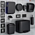 Modern Black Bathroom Accessories Set 3D model small image 1