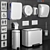 Title: White Bathroom Accessories Set 3D model small image 1