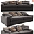 Sleek Flexform Beauty 2 Seater 3D model small image 1