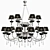 Elegant Formitalia Margherita Chandelier 3D model small image 1
