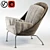 Cozy Brown Fabric Lounge Chair 3D model small image 2
