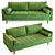 Sleek Sven Grass Green Sofa 3D model small image 1