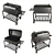 Sizzling Black Barbecue Delight 3D model small image 1