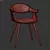 Luxurious Leather Guest Chair 3D model small image 3