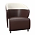 Elegant Leather Guest Chair 3D model small image 2