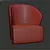 Elegant Leather Guest Chair 3D model small image 3