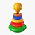 Multicolored Pyramid Building Block 3D model small image 1