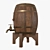 Premium Wood Barrel for Beer 3D model small image 2