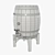 Premium Wood Barrel for Beer 3D model small image 3