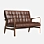 Retro Leather Sofa 3D model small image 1