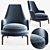 Modern Flexform Leda Armchair 3D model small image 1