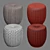 Luxurious Beige Velvet Ottoman 3D model small image 3