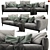 Flexform Romeo 3 Seater: Modern Elegance in 3D 3D model small image 1