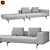 Amsterdam Luxe Gray Sofa 3D model small image 2