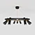 Modern Black and Gold Pendant Light 3D model small image 1