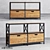 Factoria OM Dresser: Pine Wood, Metal Frame 3D model small image 1