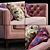 Modern Pink Slip Sofa 3D model small image 2