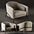 Minotti Fil Noir Armchair: Modern Elegance 3D model small image 3