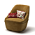 Elegant Swivel Alma Armchair 3D model small image 2