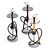 Wooden Hookah Trio 3D model small image 2