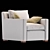 Elegant Belgian Track Armchair 3D model small image 1