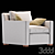 Elegant Belgian Track Armchair 3D model small image 4