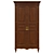 Solid Wood Wardrobe 1200mm 3D model small image 1