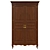 Elegant Wooden Wardrobe 3D model small image 1