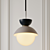 Sleek Metal Pendant Light 3D model small image 2