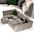 Modern Minimalist Sofa | Roche Bobois Temps Calme 3D model small image 3