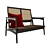 Antique Black Wooden Chair 3D model small image 2