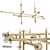 Elegant Milano Chandelier - Polished Brass 3D model small image 1