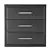 Alice Dark Glass Dresser (3 Drawers) 3D model small image 2