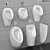 Cersanit Set 74: Stylish Urinal Partition 3D model small image 1