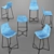 Atlanta Lance Faux Leather Barstool Set 3D model small image 3