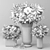 Elegant Lily Bouquet Vases 3D model small image 2