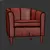 Luxurious Boles Tub Chair 3D model small image 3