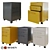 Elegant Golden-Brown Drawer with Castors 3D model small image 1