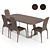 Modern Brenta Table with Lisetta Chair 3D model small image 1