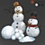 Frosty Friends: Snowman Duo 3D model small image 1