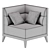 Sleek Jessy Corner Sofa 3D model small image 3