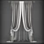 Elegant Sheer White Curtains 3D model small image 1