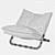 Sleek Leather Cross Armchair 3D model small image 2