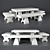 Rustic Bench & Table Set 3D model small image 1