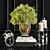 Elegant Glass Vase with Lush Plant 3D model small image 1