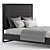 Sleek Metal Frame Modern Bed 3D model small image 2