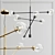 Vintage-inspired 6-Light Linear Chandelier 3D model small image 1